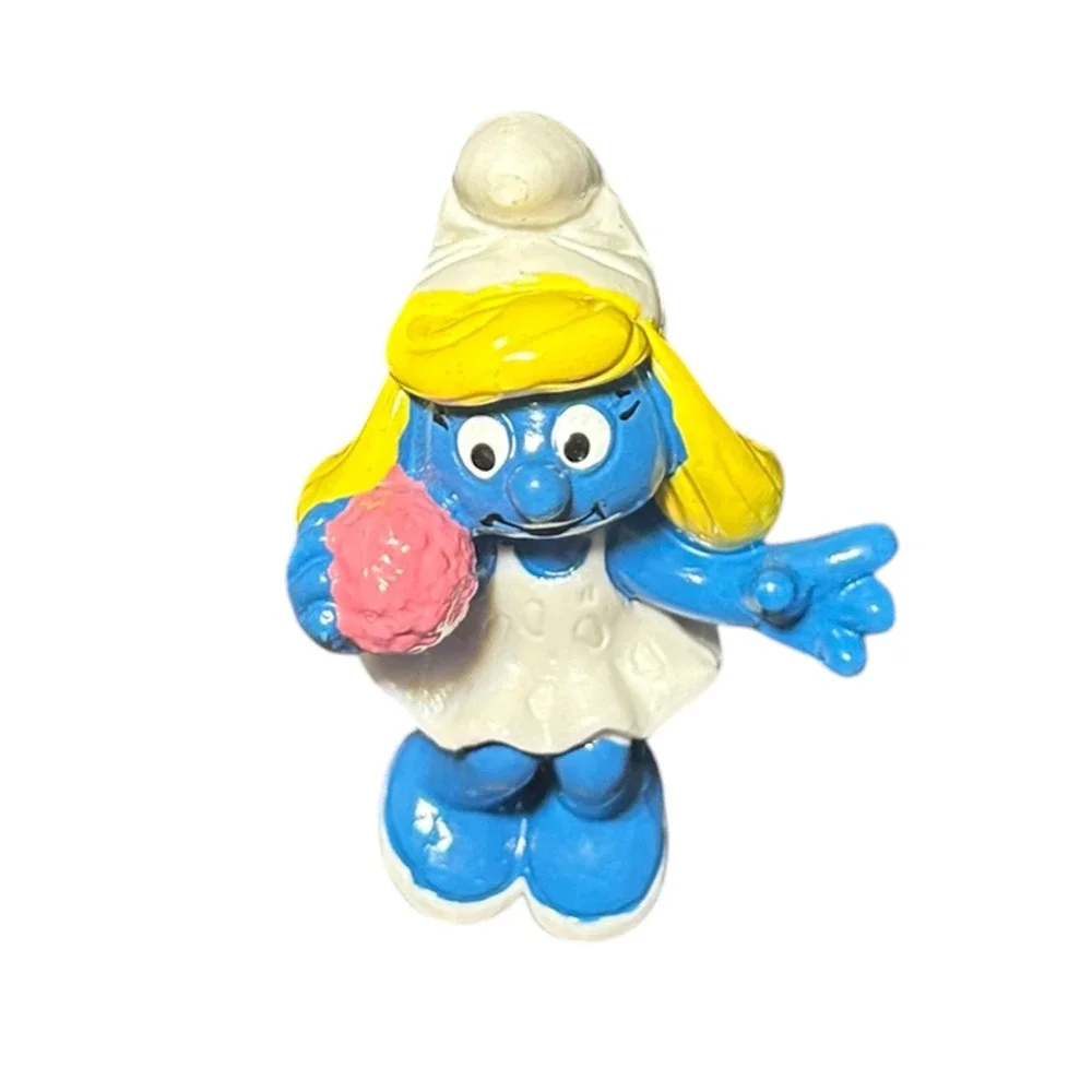 Vintage Schleich Super Smurf Smurfette Vanity Table Germany China Variant